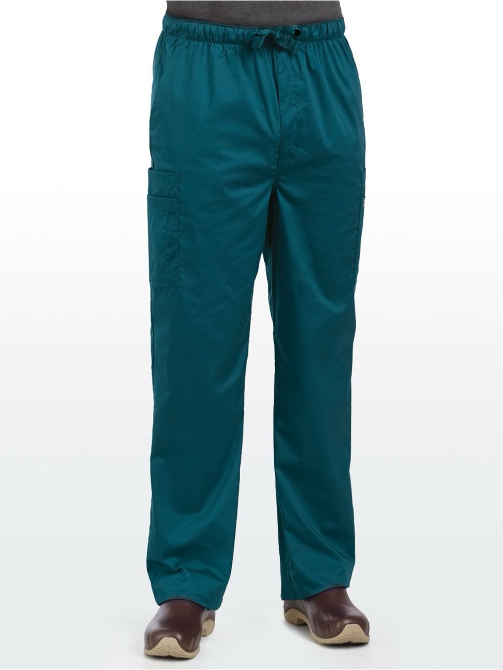 Cherokee Teal Straight-Leg Cargo Scrub Pants